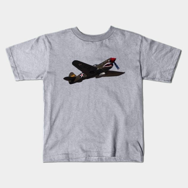 P-40E Warhawk - No Background Kids T-Shirt by acefox1
